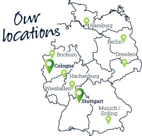 Map showing the locations of ZWP and MorgenGrün