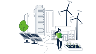 Illustration Weg durch Energieeffizient