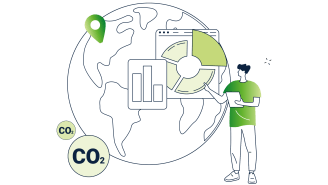 Illustration zum Co2 Verbrauch und Ressourcenbündelung in Quartieren