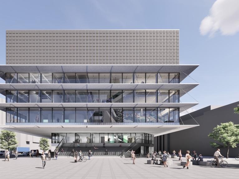 Visualisierung/Außenansicht des neuen Haus für Film und Medien in Stuttgart