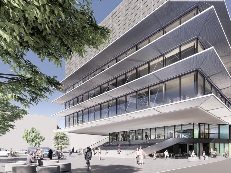 Visualisierung/Außenansicht des neuen Haus für Film und Medien in Stuttgart