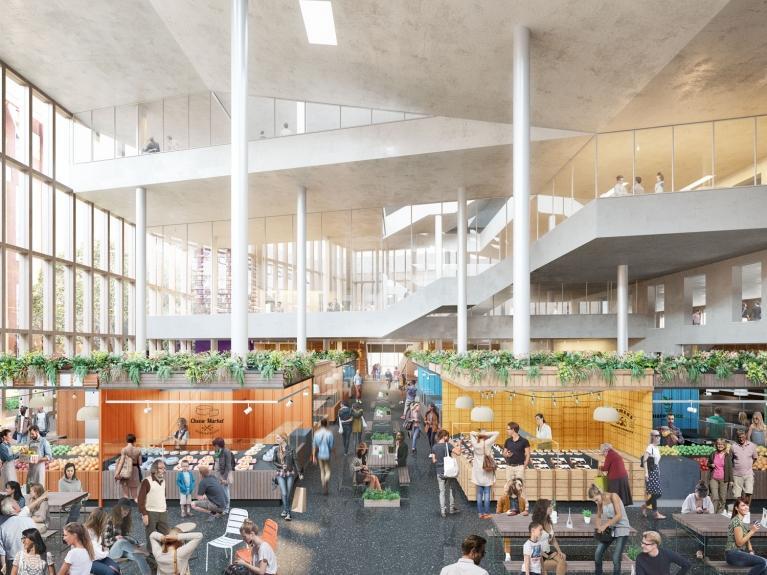 Architektenvisualisierung der Martkhalle im Haus des Wissens, Bochum