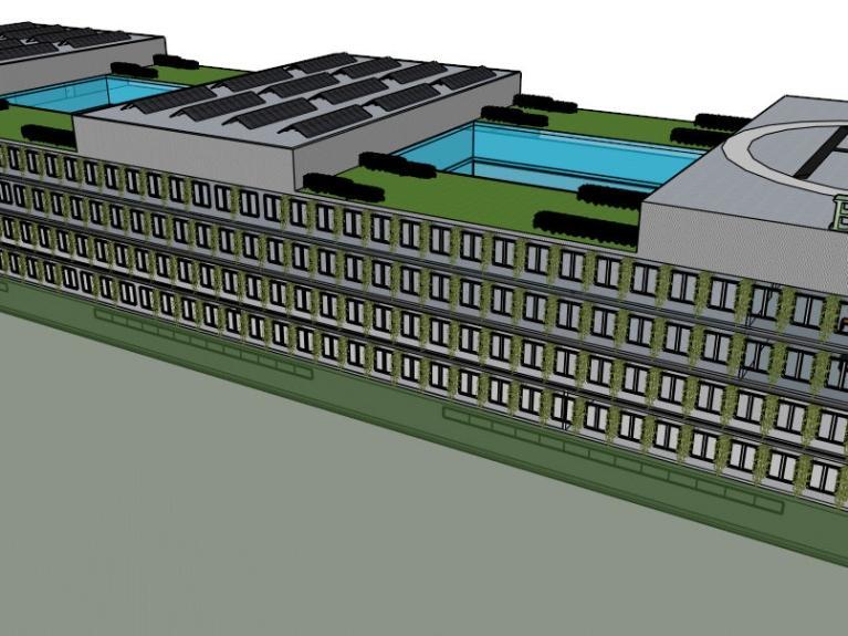 MorgenGrün-Visualisierung des Bundeswehrkrankenhaus Berlin - Außenansicht