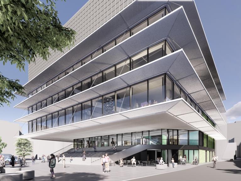 Visualisierung/Außenansicht des neuen Haus für Film und Medien in Stuttgart