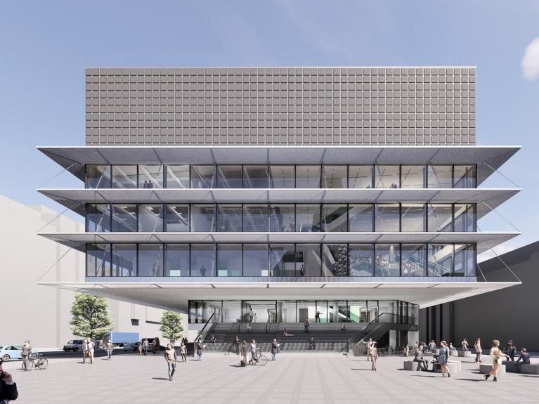 Visualisierung/Außenansicht des neuen Haus für Film und Medien in Stuttgart