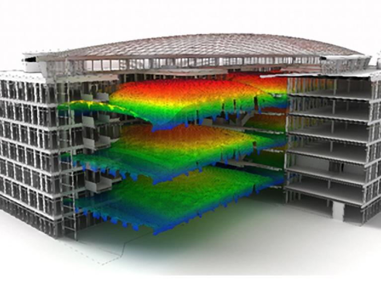 Simulation der Büroimmobilie heylo mit Einblick ins Innere