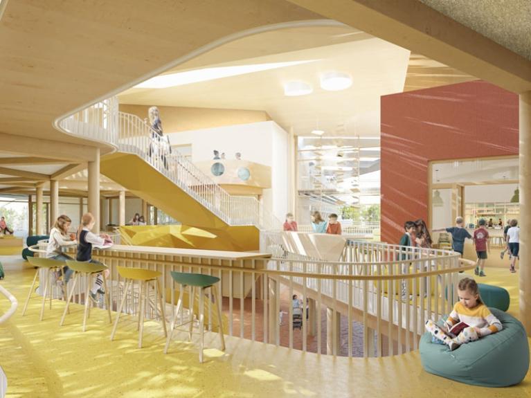 Architektenvisualisierung des neuen LIFE Hamburg Campus - Innenansicht