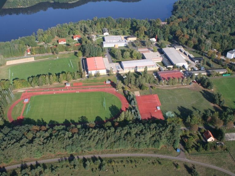 A bird’s-eye view of the Kienbaum Olympic and Paralympic Training Centre for Germany in Grünheide