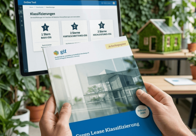 Arbeitspapier zur Green-Lease-Klassifizierung nach gif vor der digitalen Darstellung der drei Klassifizierungsstufen