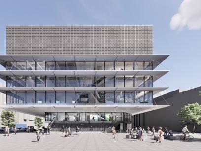Architektenvisualisierung des Haus für Film und Medien in Stuttgart