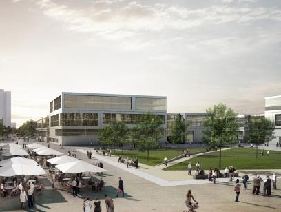 Architektenvisualisierung des Ersatzneubaus Campus Deutz der TH Köln