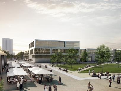 Architektenvisualisierung des Ersatzneubaus Campus Deutz der TH Köln