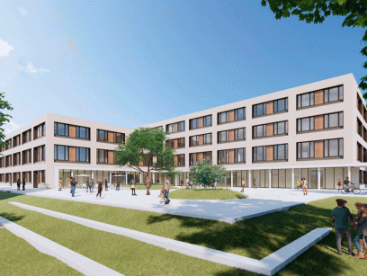 Architektenvisualisierung des Ortenau Klinikums Achern - Außenansicht 1