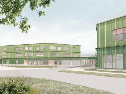 Architektenvisualisierung des neuen Schulcampus in Hameln