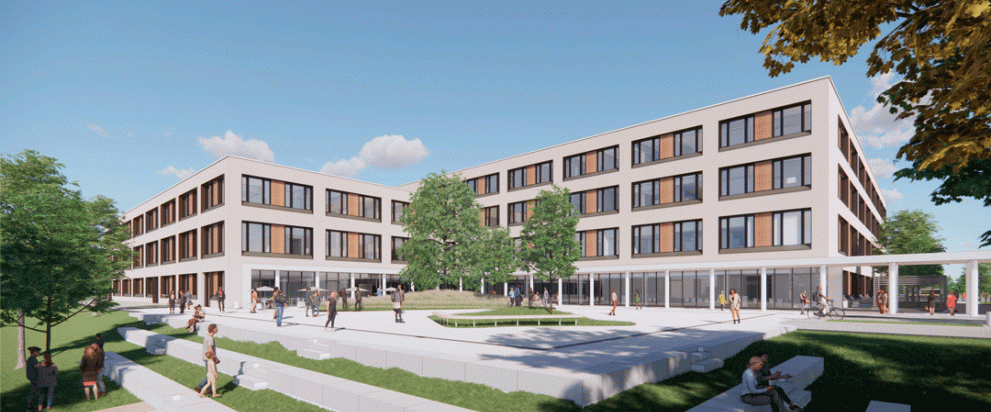 Architektenvisualisierung des Ortenau Klinikums Achern - Außenansicht
