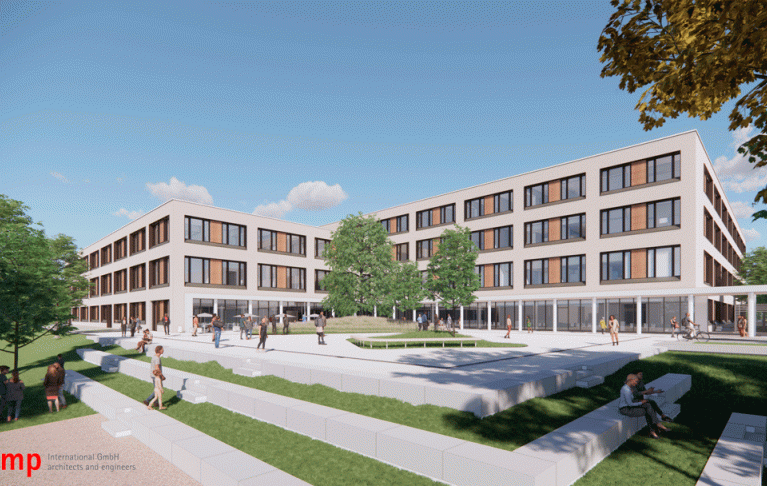 Architektenvisualisierung des Ortenau Klinikums Achern - Außenansicht