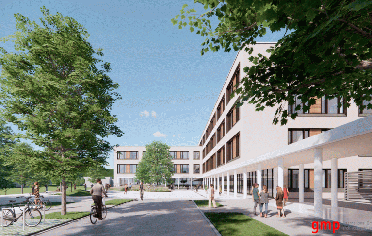 Architektenvisualisierung des Ortenau Klinikums Achern - Außenansicht