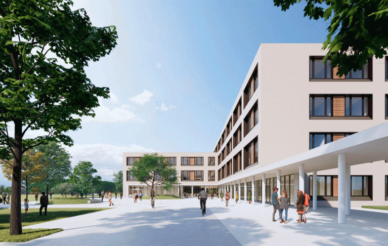 Architektenvisualisierung des Ortenau Klinikums Achern - Außenansicht