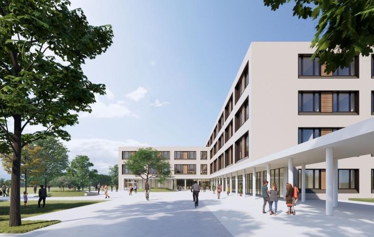 Architektenvisualisierung des Ortenau Klinikums Achern - Außenansicht